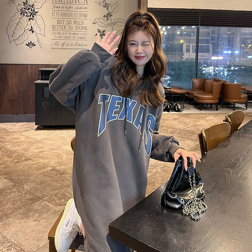 Women’s hoodie dress with fashionable print and side slits Amarae