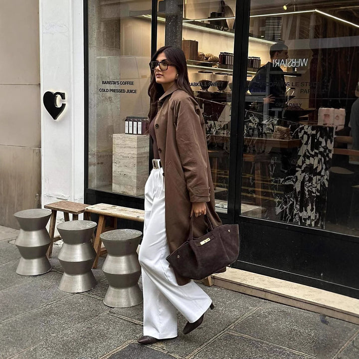 Lune London casual fit trench coat for women with belt