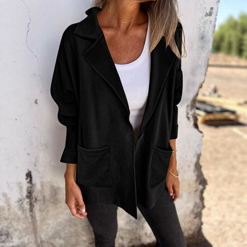 Blazer surdimensionné à la mode pour femmes avec poches pratiques Chic & Stil