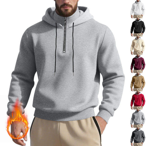 Sporty hoodie for men with half-zipper and breathable fabric Amarae
