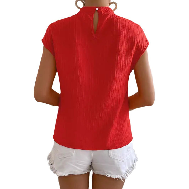 Structured keyhole neck blouse for women with cape sleeves Lune London