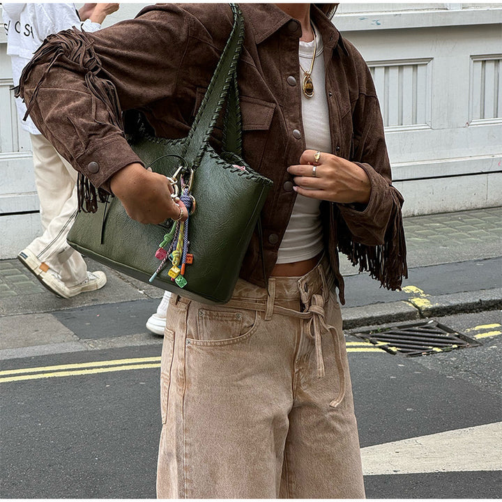 Casual suede jacket for women with fringes and pockets Lune London