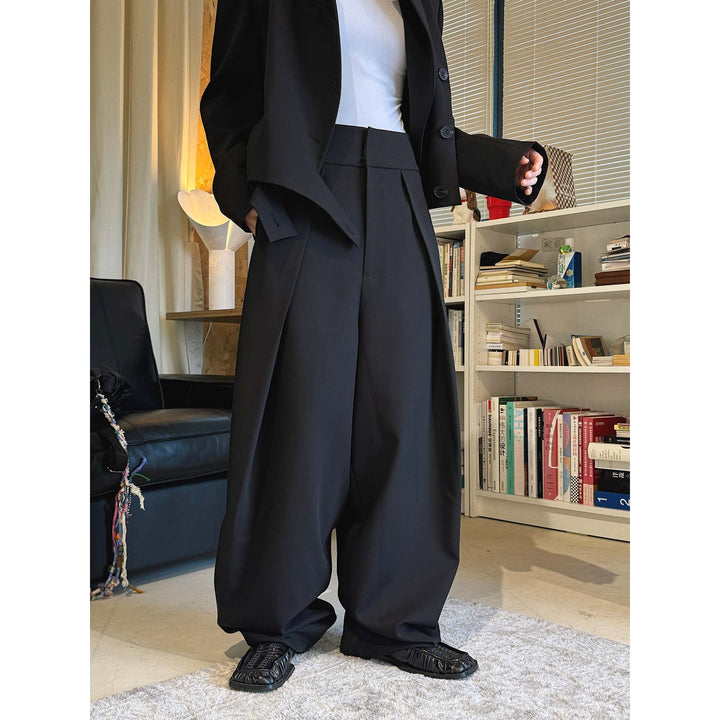 Women's Boxy Blazer with Oversized Sleeves and High-Waist Balloon Pants Set Amarae