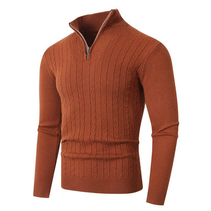 Knit sweater for men with half-zip and structured design Lune London