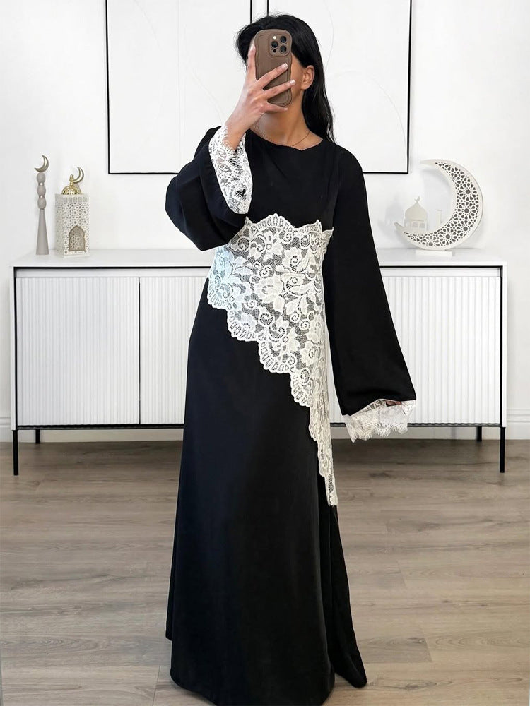 Women's Layered Look Lace Tunic with Ties and Asymmetrical Hem Amarae