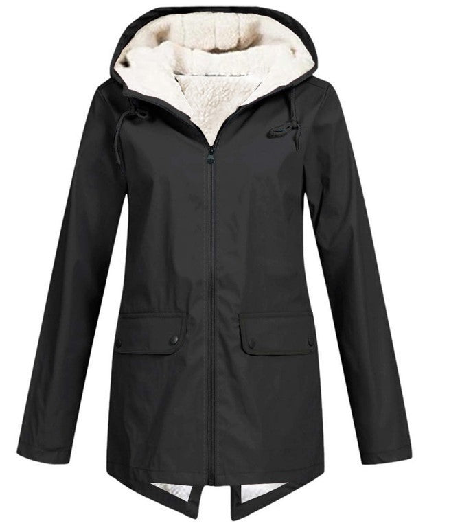 Ladies waterproof down jacket with soft lining and adjustable hood Lune London