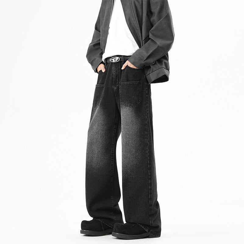 Denim pants for women, wide fit with elastic waistband and modern details Lune London