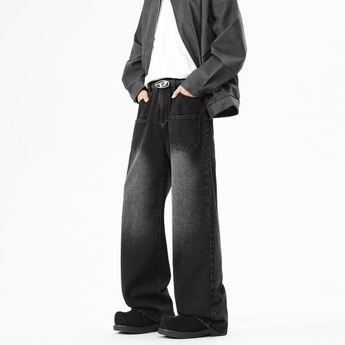 Denim pants for women, wide fit with elastic waistband and modern details Amarae