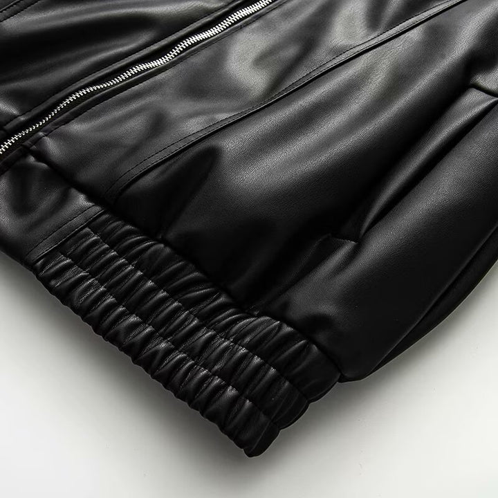 Veste en cuir à la mode pour femmes avec ceinture élastique Chic & Stil