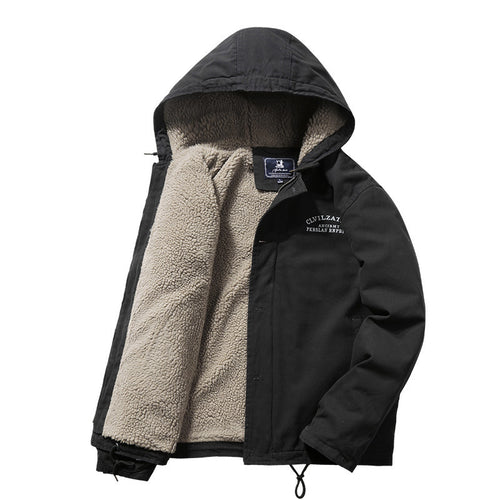 Technical transition jacket for men with warming teddy inner lining Amarae