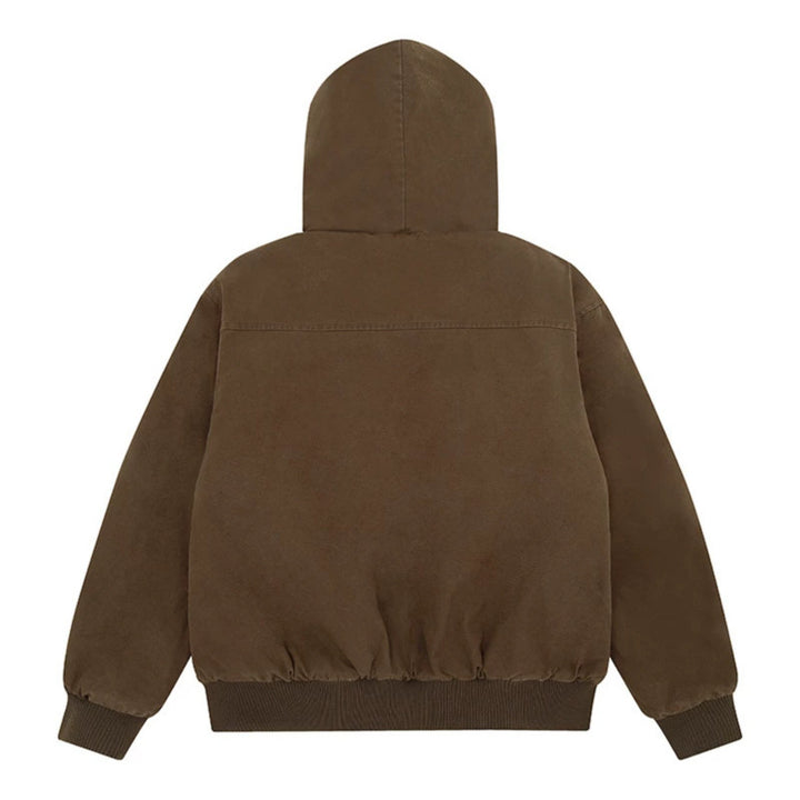 Women's padded hooded jacket with faux fur lining, cargo pockets and elastic cuffs Amarae