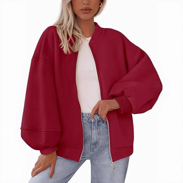 Ladies Casual Oversized Sweat Jacket Lune London