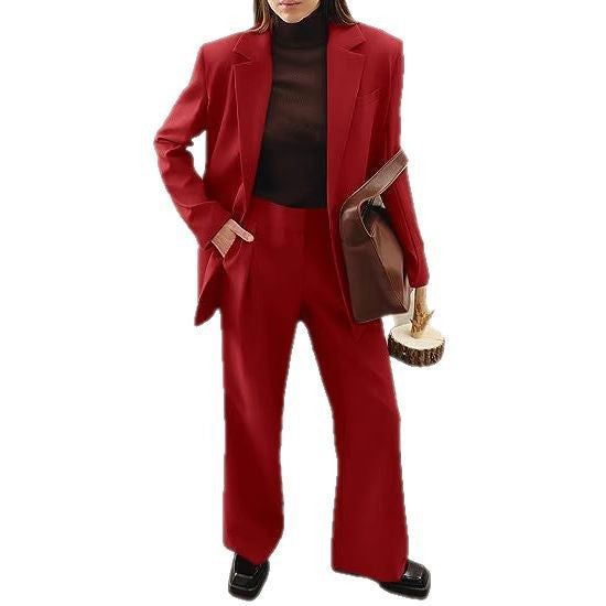 Chic and Stylish Elegant Set for Women with Wide Trousers and Modern Blazer