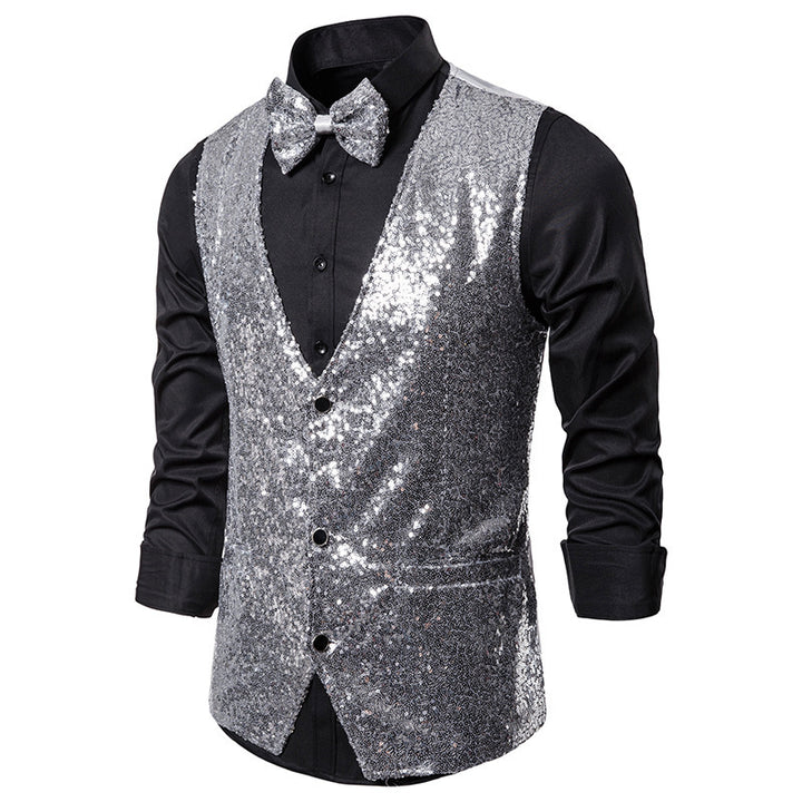 Shiny party jacket for men with matching bow tie Lune London