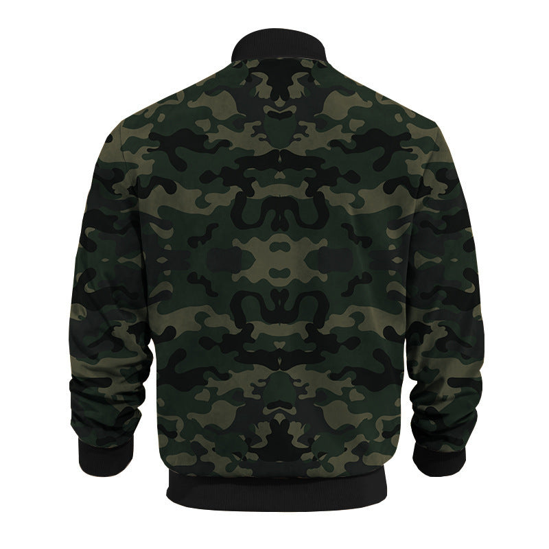 Casual camouflage bomber jacket for men with zipper and pockets Lune London