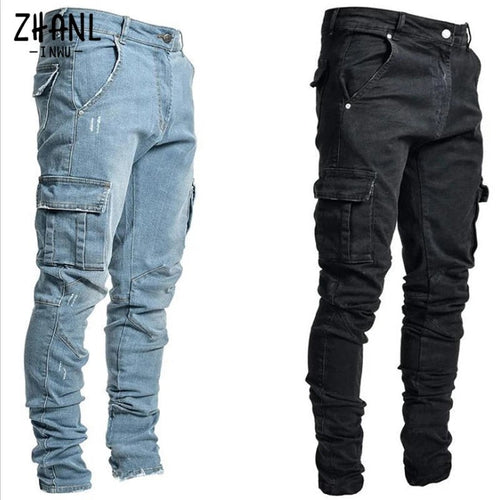 Men's cargo jeans with multifunctional pockets and modern slim fit Amarae