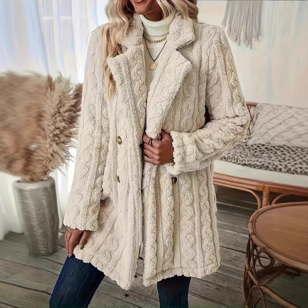 Ladies Cozy Teddy Jacket with Textured Design Amarae