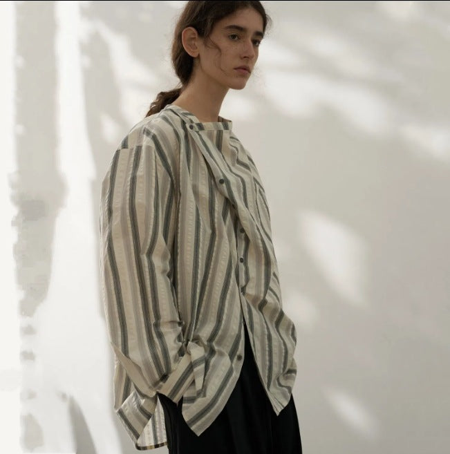 Striped cotton blouse for ladies Amarae