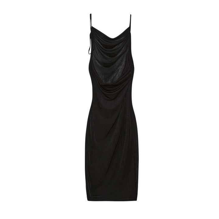 Fitted dress with ruffles for women with adjustable straps Lune London