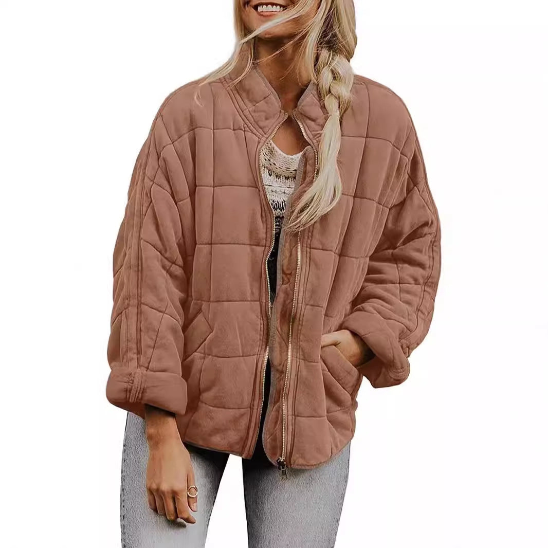 Quilted hooded jacket for women with zipper and pockets Amarae
