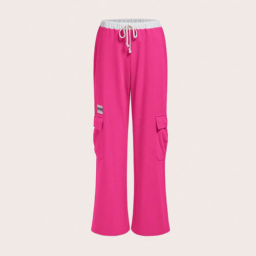 Pantalons cargo décontractés pour femmes avec une coupe large et une taille élastique Chic & Stil