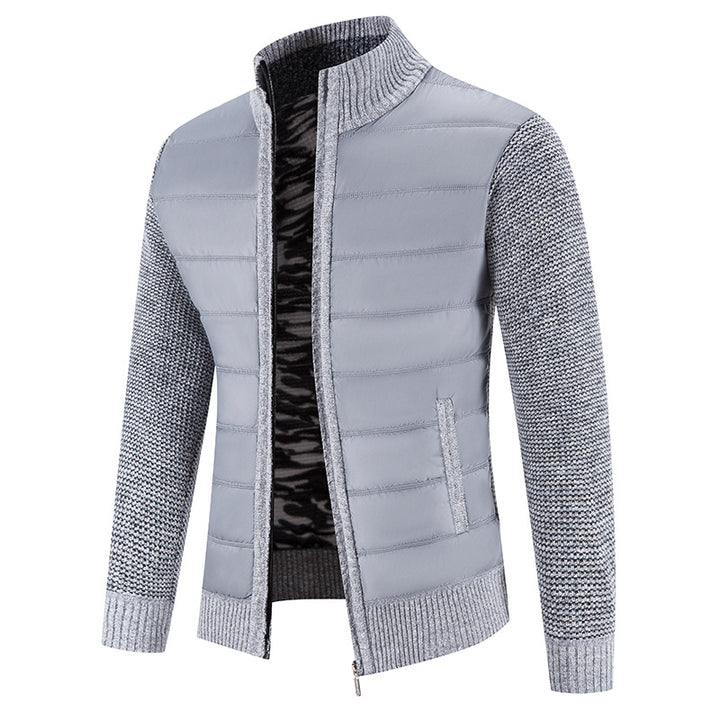 Quilted jacket for men with knitted sleeves trendy Lune London