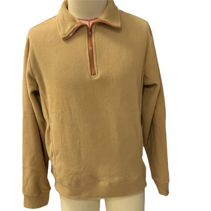 Fleece pullover for men with half-zip and textured design Lune London