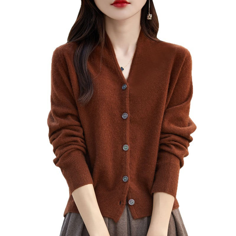 Cashmere cardigan for women with stylish button details and V-neck Lune London
