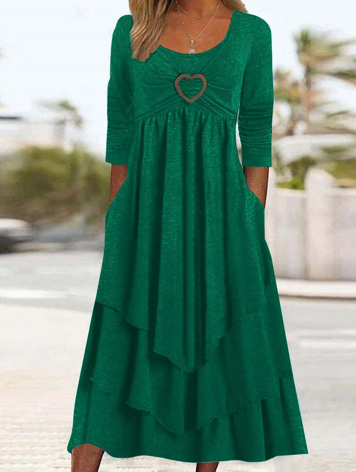 Casual layer dress for women with heart-shaped detail and pockets Lune London