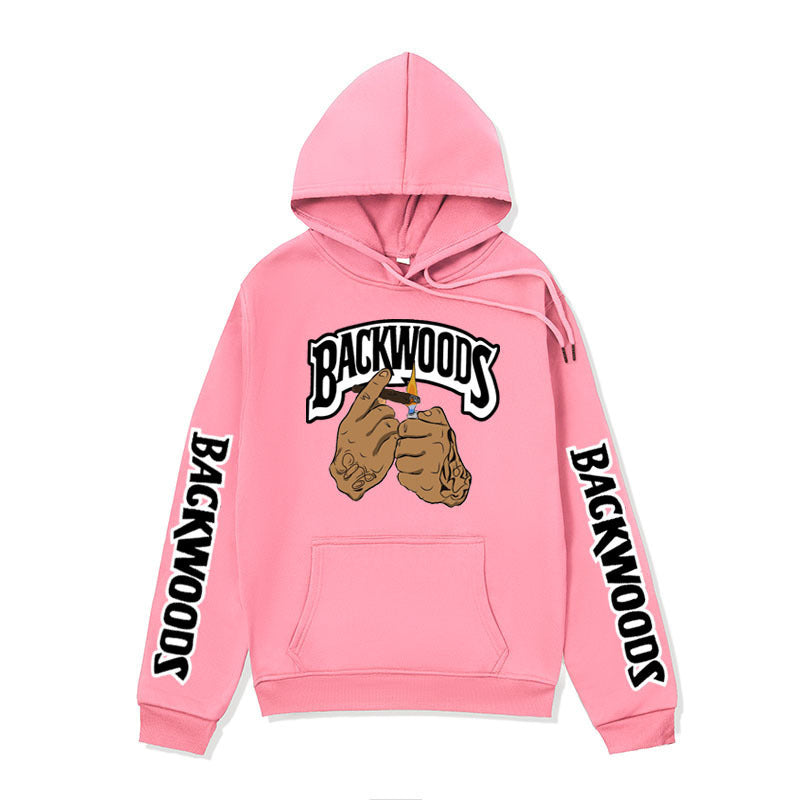 Women’s hooded sweater with creative graphic design and side kangaroo pockets Lune London