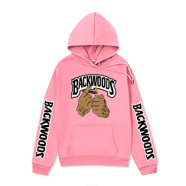 Women’s hooded sweater with creative graphic design and side kangaroo pockets Lune London