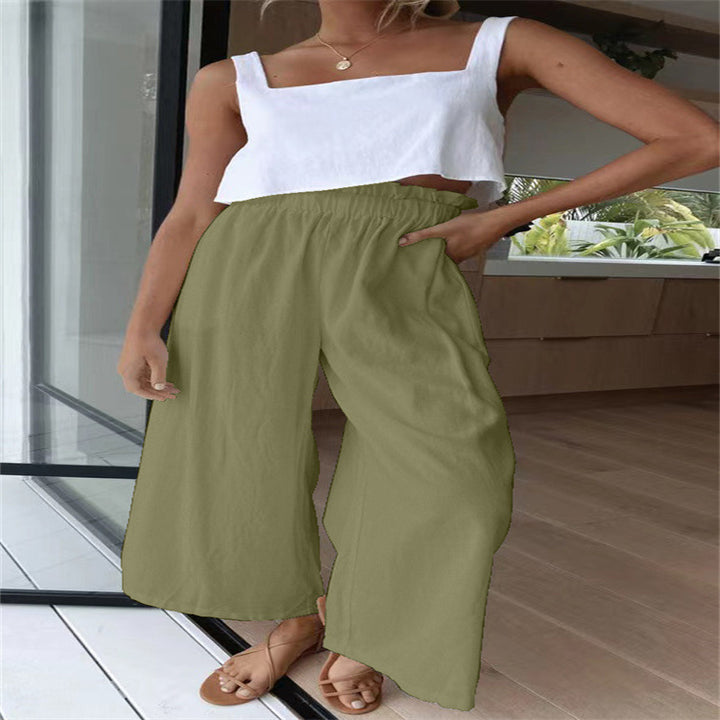 Wide palazzo pants for women with elastic waist and comfortable cut Lune London