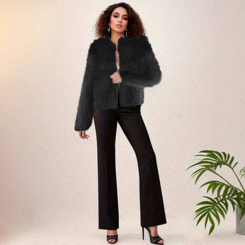 Ladies Trendy Chic Plush Jacket