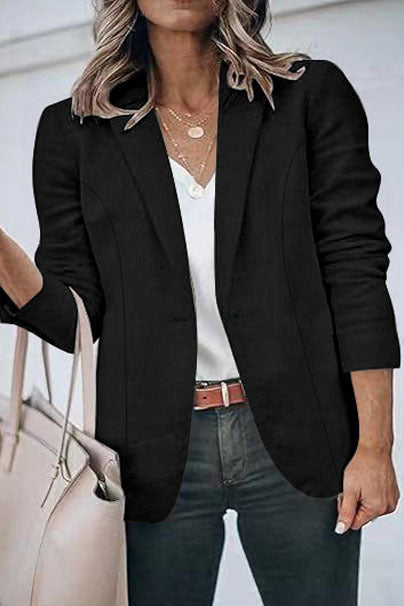 Women elegant blazer with slim fit and fine textured pattern Lune London