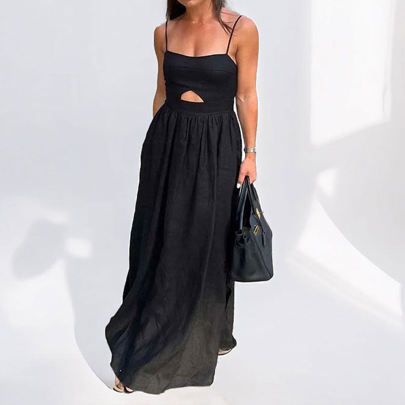 Robe maxi femme avec détail découpé et jupe fluide Chic & Stil