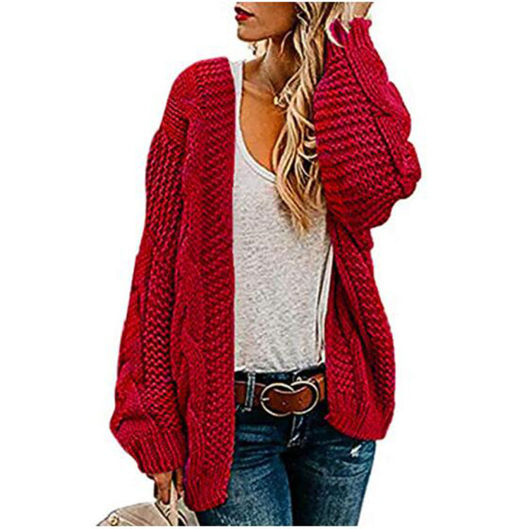 Chunky knit jacket for women with a relaxed fit and voluminous sleeves Lune London