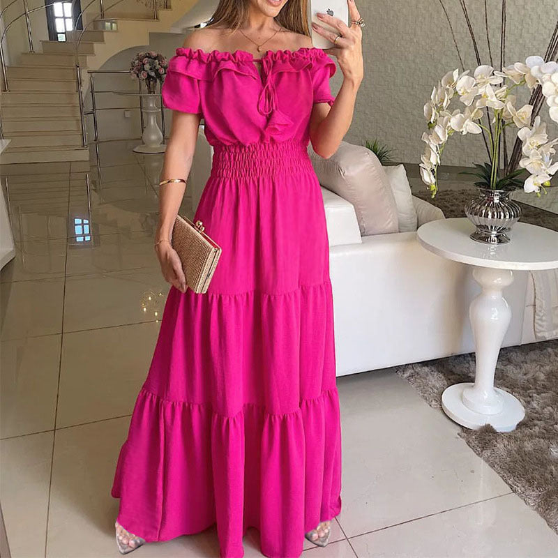 Women Off-Shoulder Ruffle Maxi Dress Lune London
