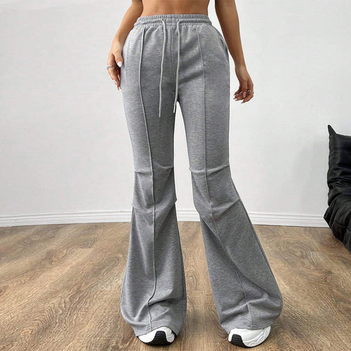 Pantalons de jogging larges pour femmes avec taille élastique et jambe évasée Chic & Stil