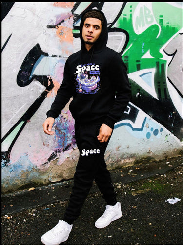 Casual ensemble for women with hoodie and jogger pants featuring creative astronaut print Amarae