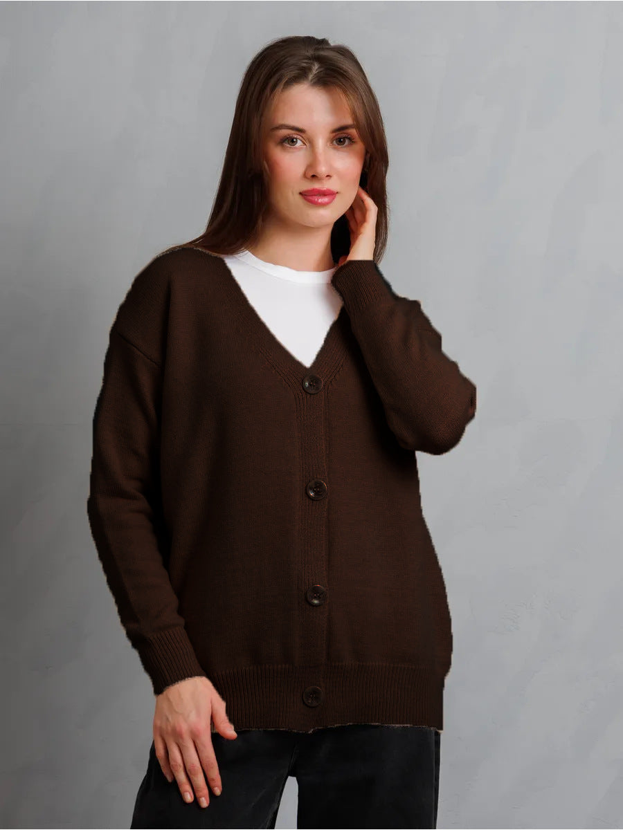 Cardigan femme avec boutons et décolleté en V profond Chic & Stil