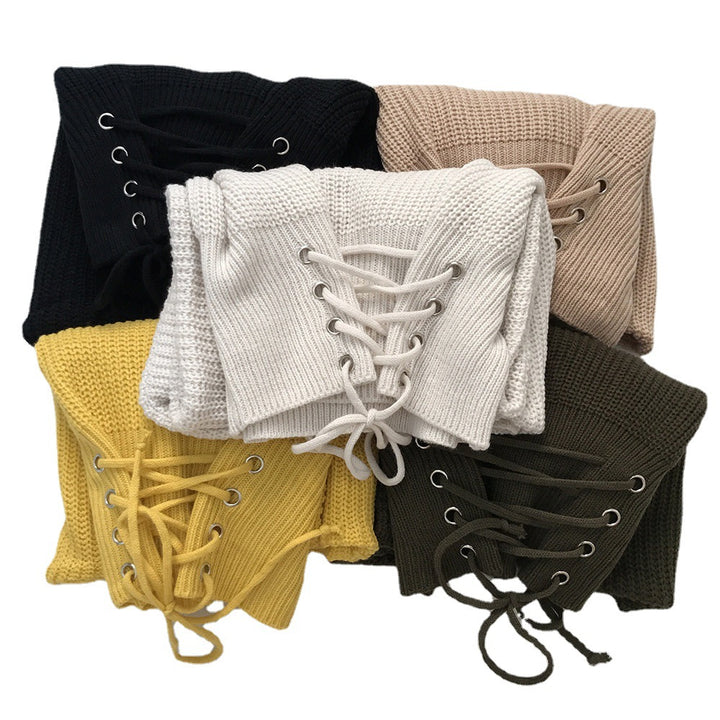 Knit pullover for women with front lace design and modern cut Lune London