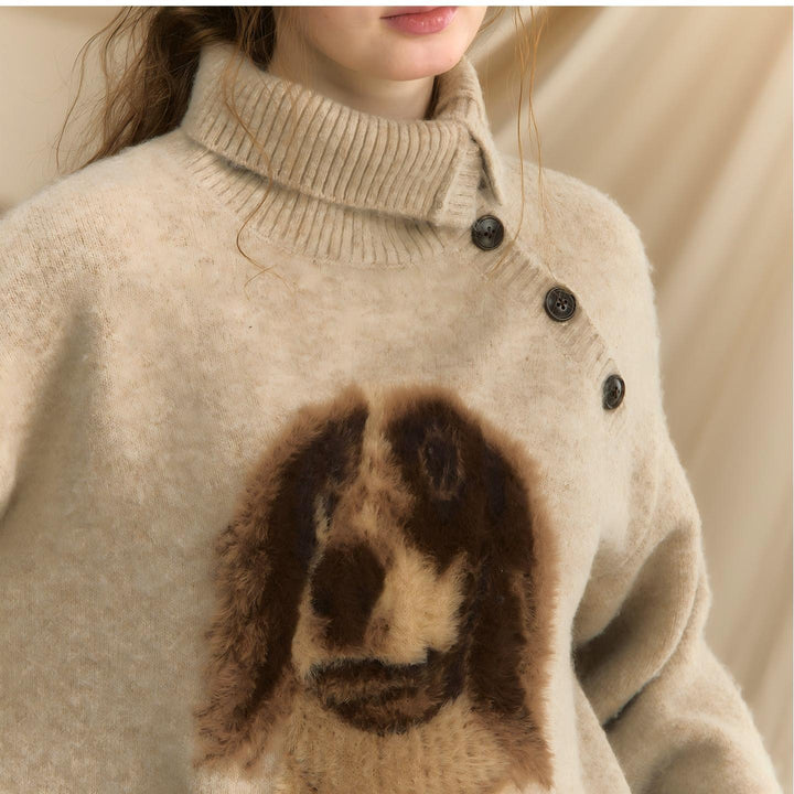 Pull femme avec motif animal unique et surface structurée Chic & Stil