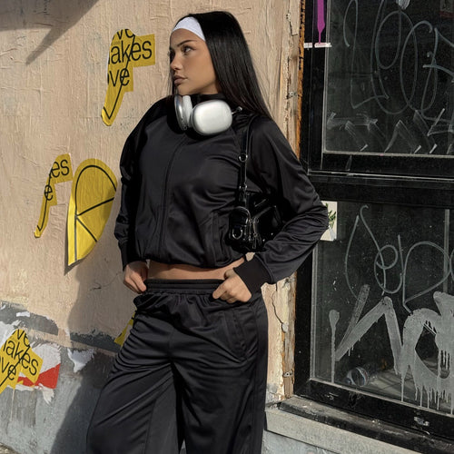 Women's sporty tracksuit with high collar and elastic cuffs Amarae