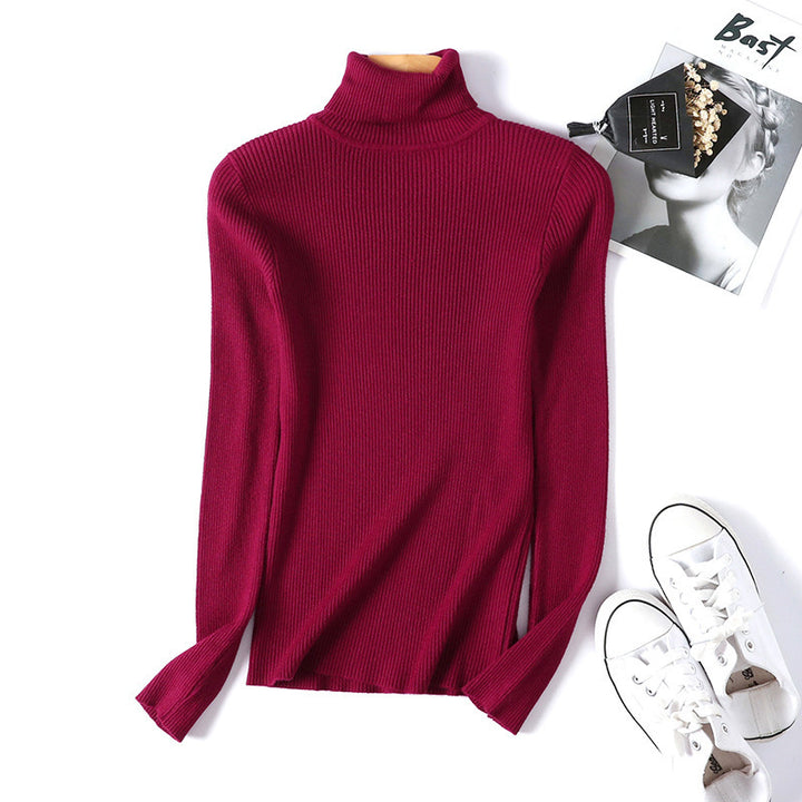 Women's turtleneck sweater with a fine ribbed texture and a fitted cut Lune Londonl
