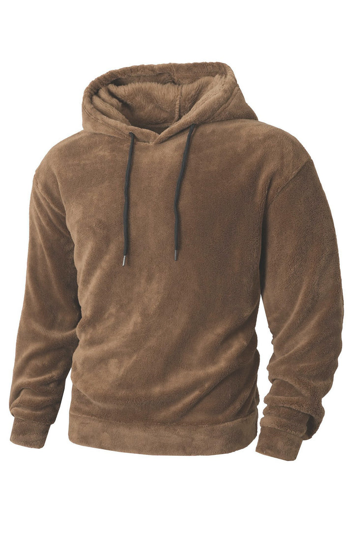 Men's Cozy Fleece Hooded Sweatshirt with Drawstring Lune London