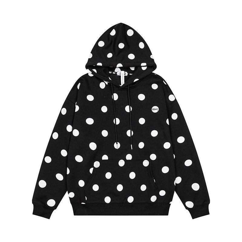 Women’s Oversize Hoodie with Polka Dot Allover and Kangaroo Pocket Amarae