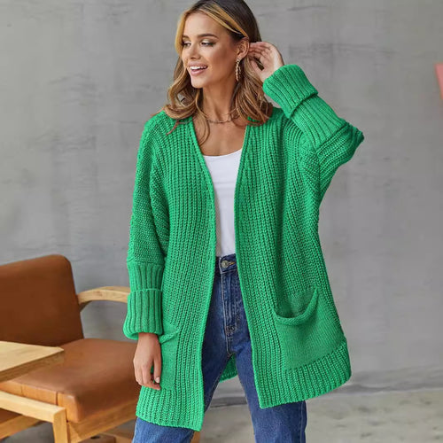 Women long cardigan with relaxed fit and practical pockets Amarae