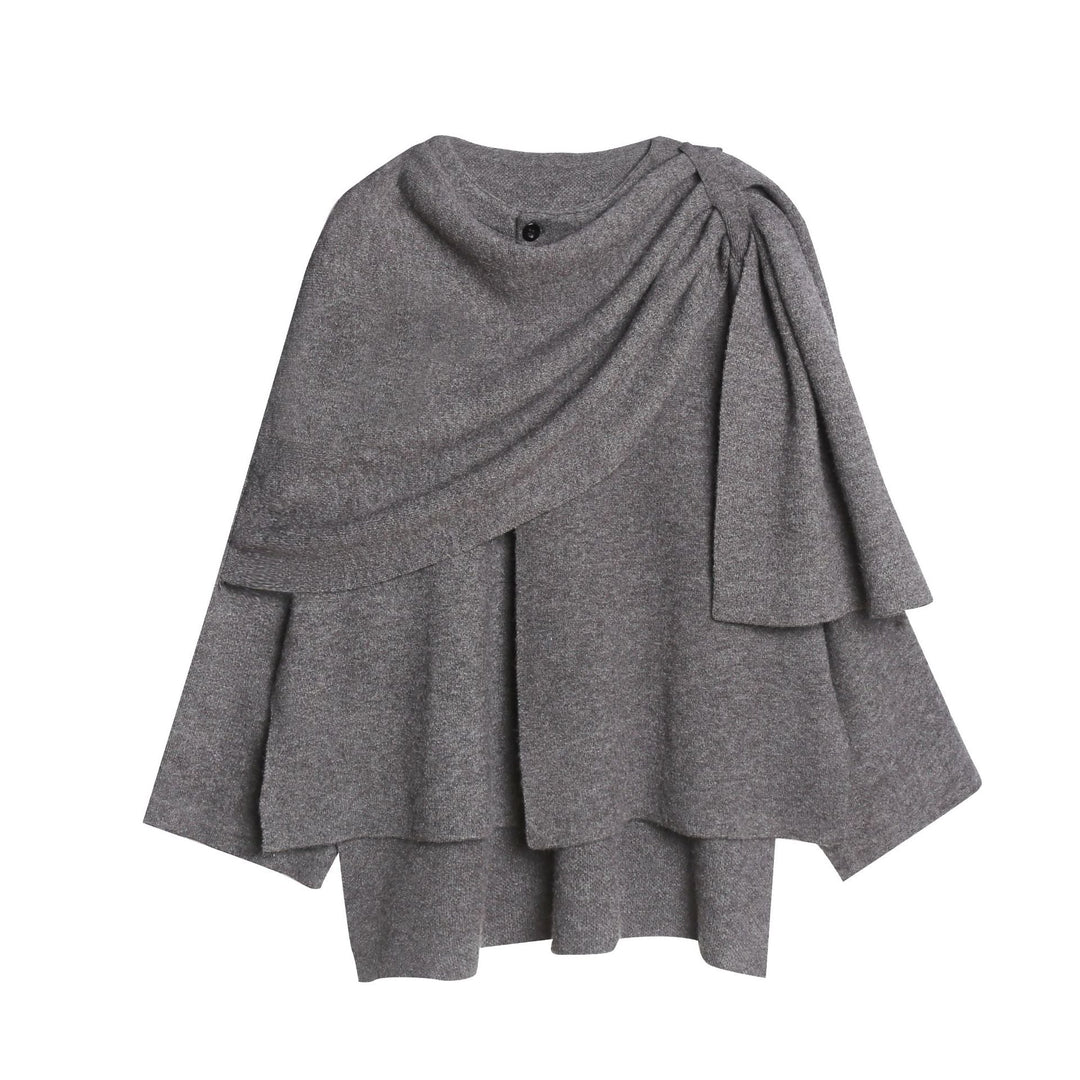 Lune London | Ladies' cozy knit poncho with refined draping