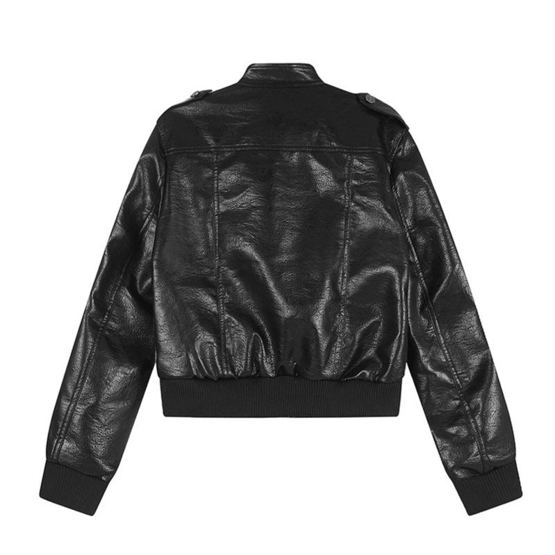 Men's Leather Look Bomber Jacket Amarae