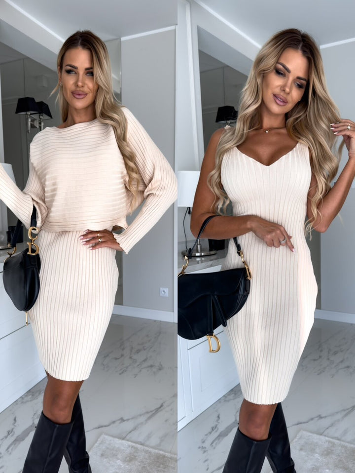 Chic Ribbed Knit Bodycon Dress for Women